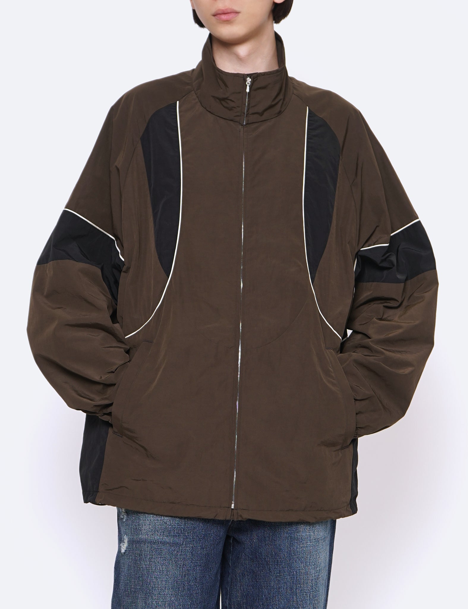 MILITARY KHAKI TRAINER'S TRACK JACKET