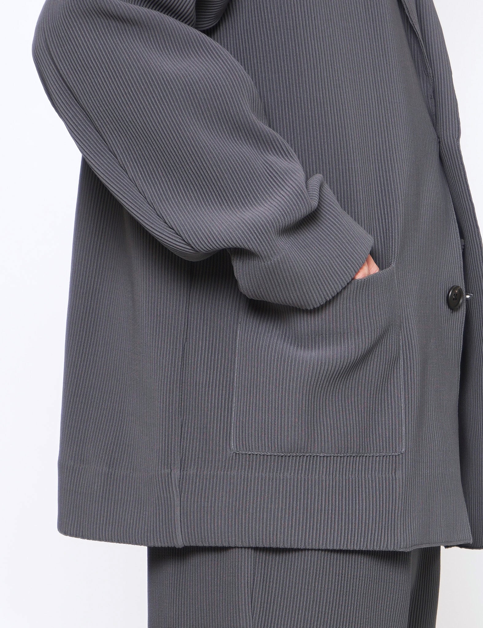N. GREY OVERSIZED GRADATION PLEATS JACKET