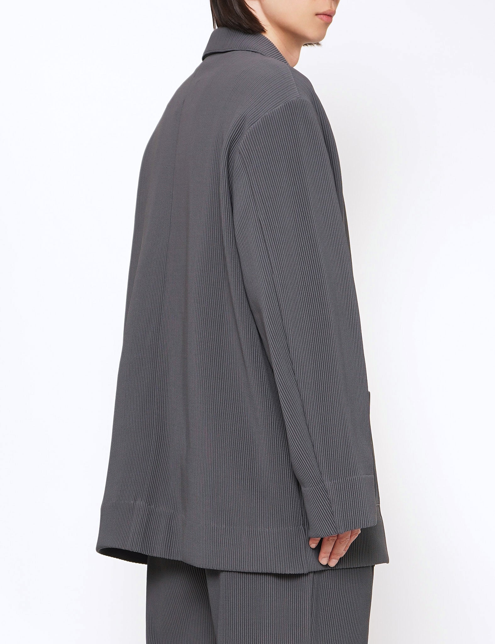 N. GREY OVERSIZED GRADATION PLEATS JACKET
