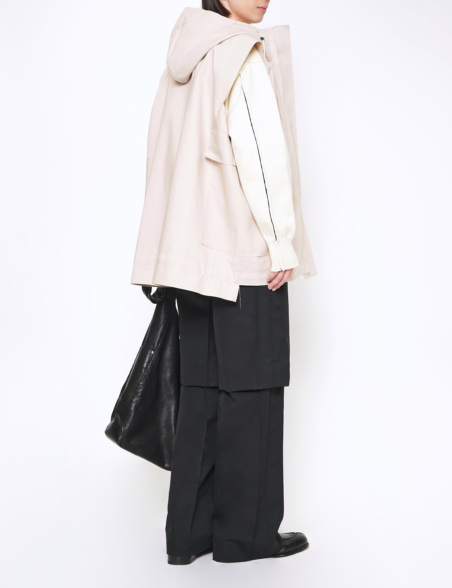 OFF WHITE COTTON CONTRAST STITCH LONG SLEEVE KNIT