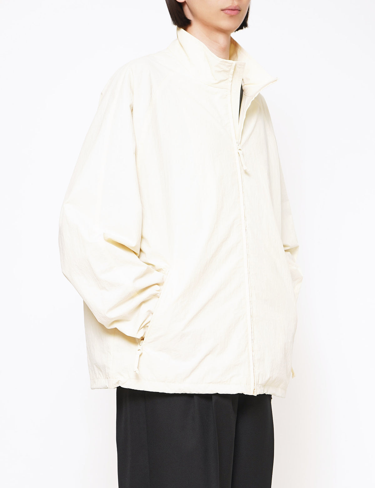 stein OFF WHITE WINDBREAKER STAND COLLAR JACKET