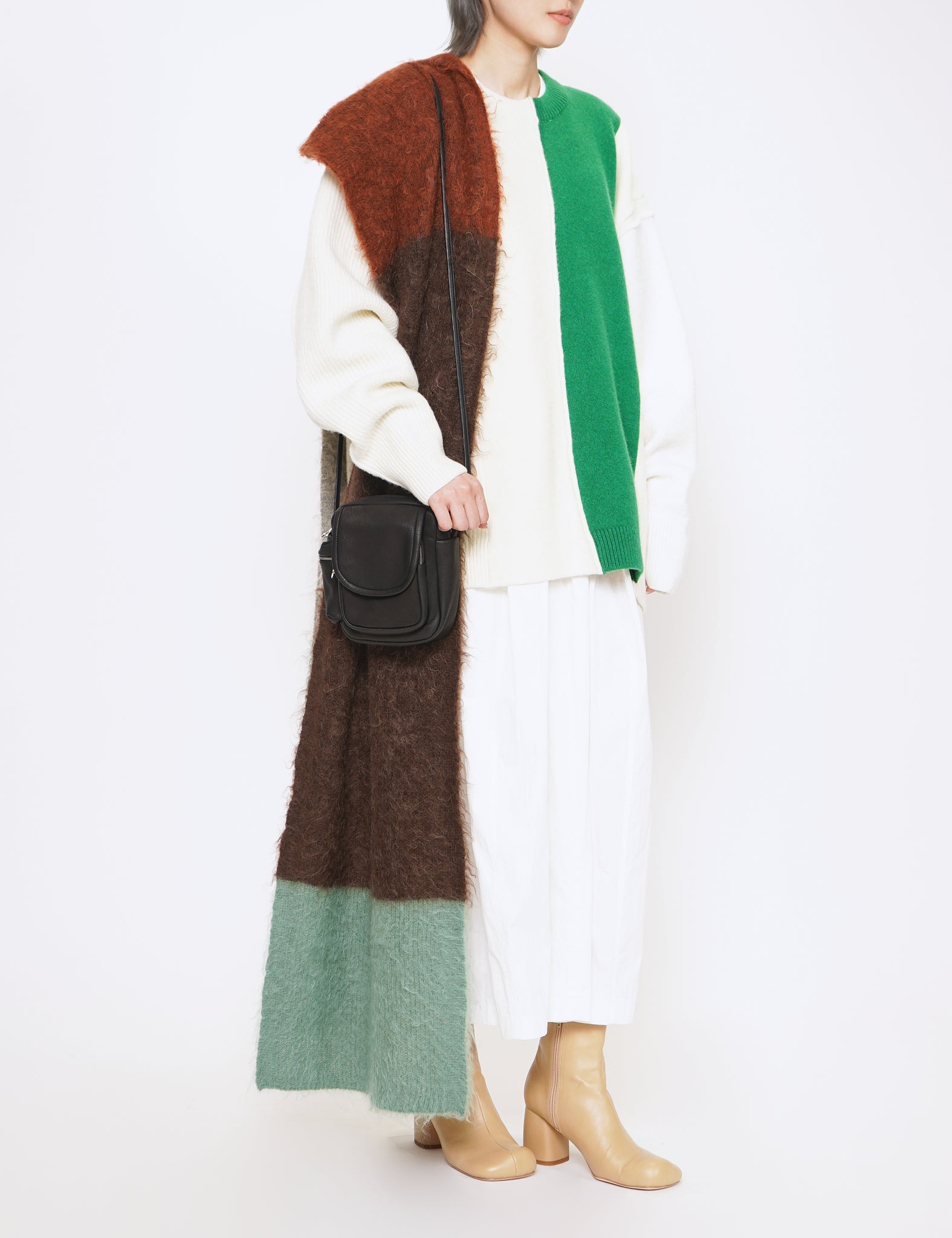 OFF X GREEN OVERSIZED MULTI PATCHED LONG SLEEVE KNIT