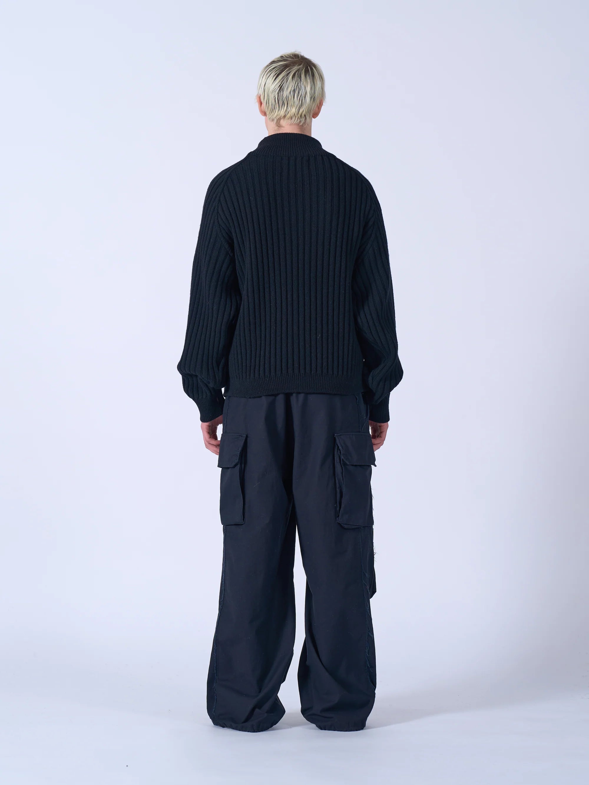 BLACK CONNECTED MILITARY PANTS