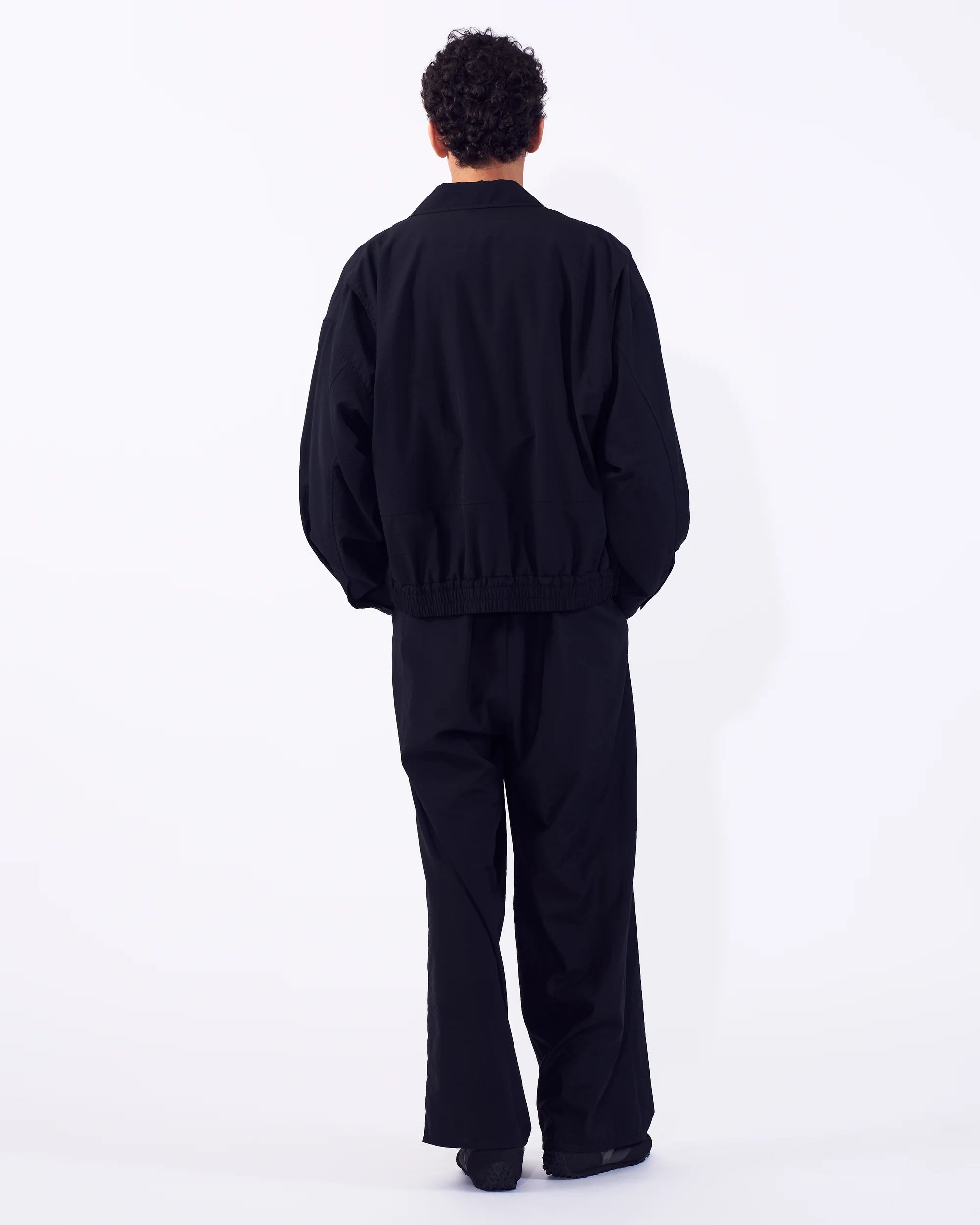 BLACK WOOL NYLON FLIGHT JACKET