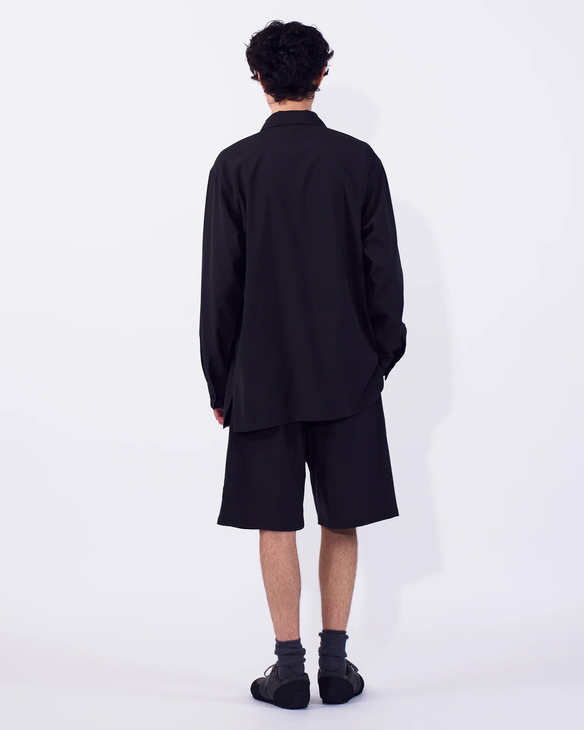 CARBON WOOL WASHER TROPICAL ZIP SHIRT