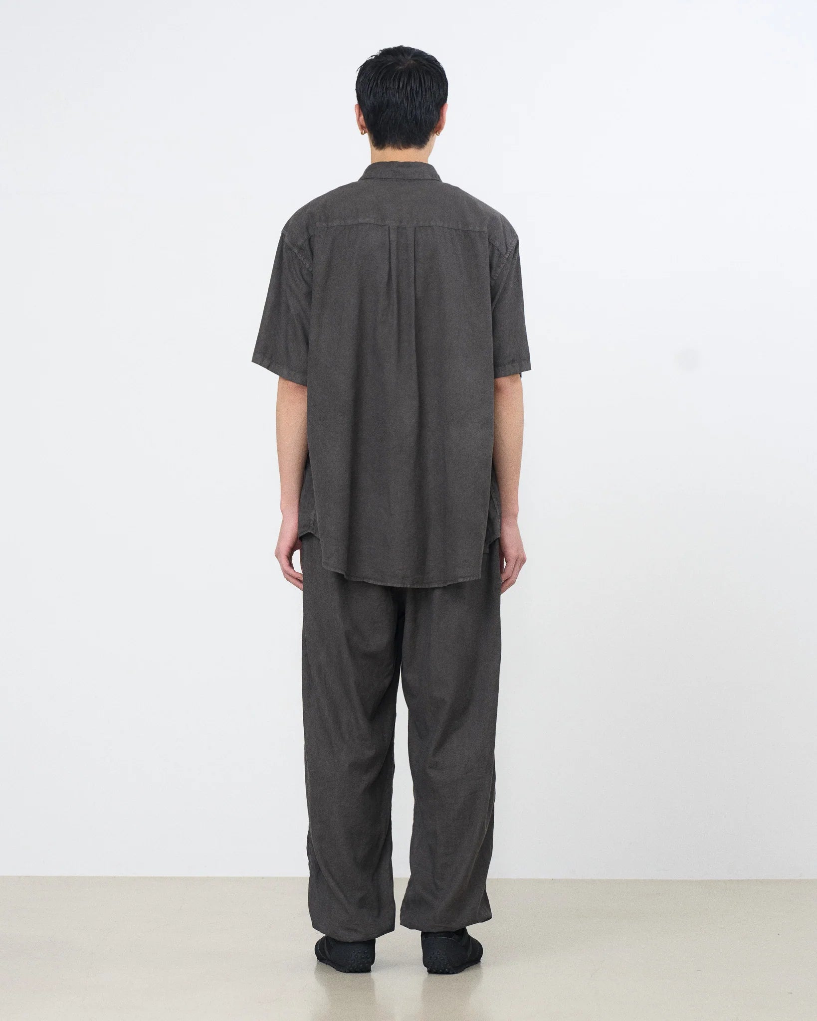 CARBON COTTON SILK GARMENT-DYED LOOSED SHIRT