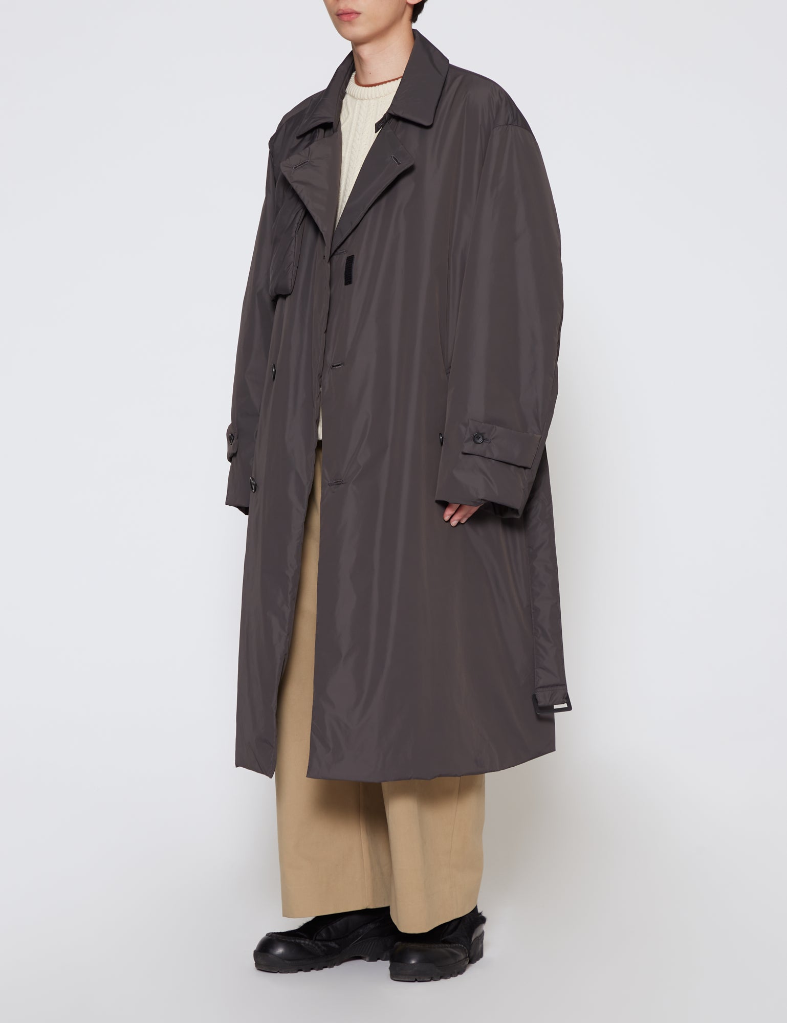 CHARCOAL OVERSIZED PADDED COAT
