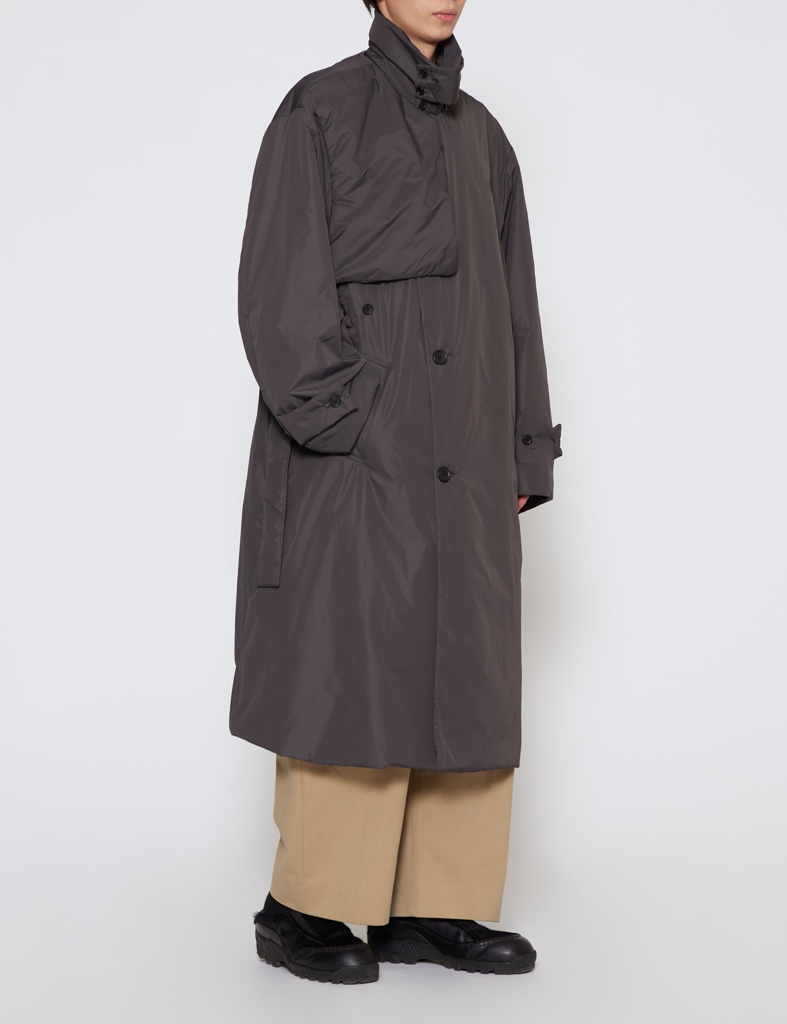 CHARCOAL OVERSIZED PADDED COAT