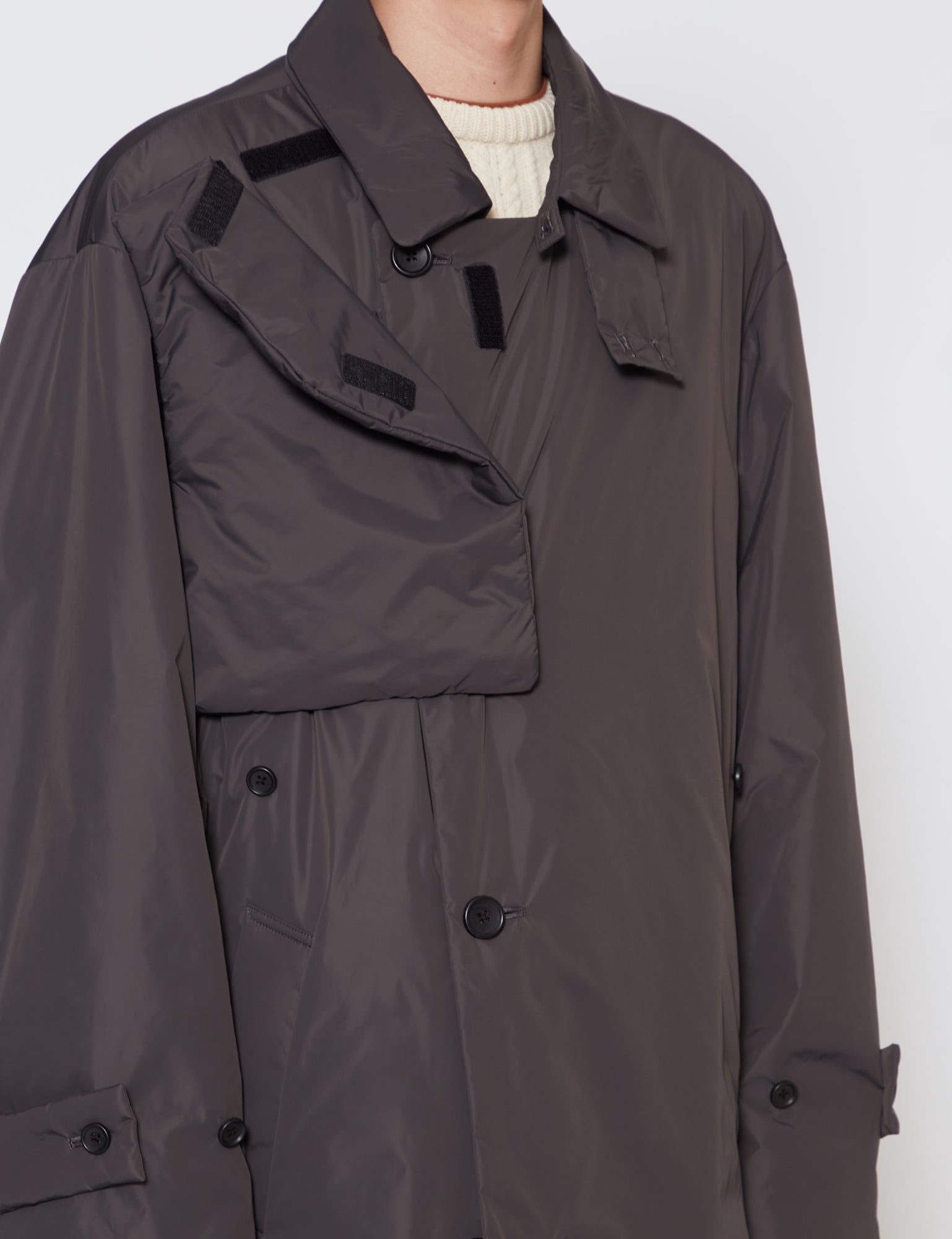 CHARCOAL OVERSIZED PADDED COAT