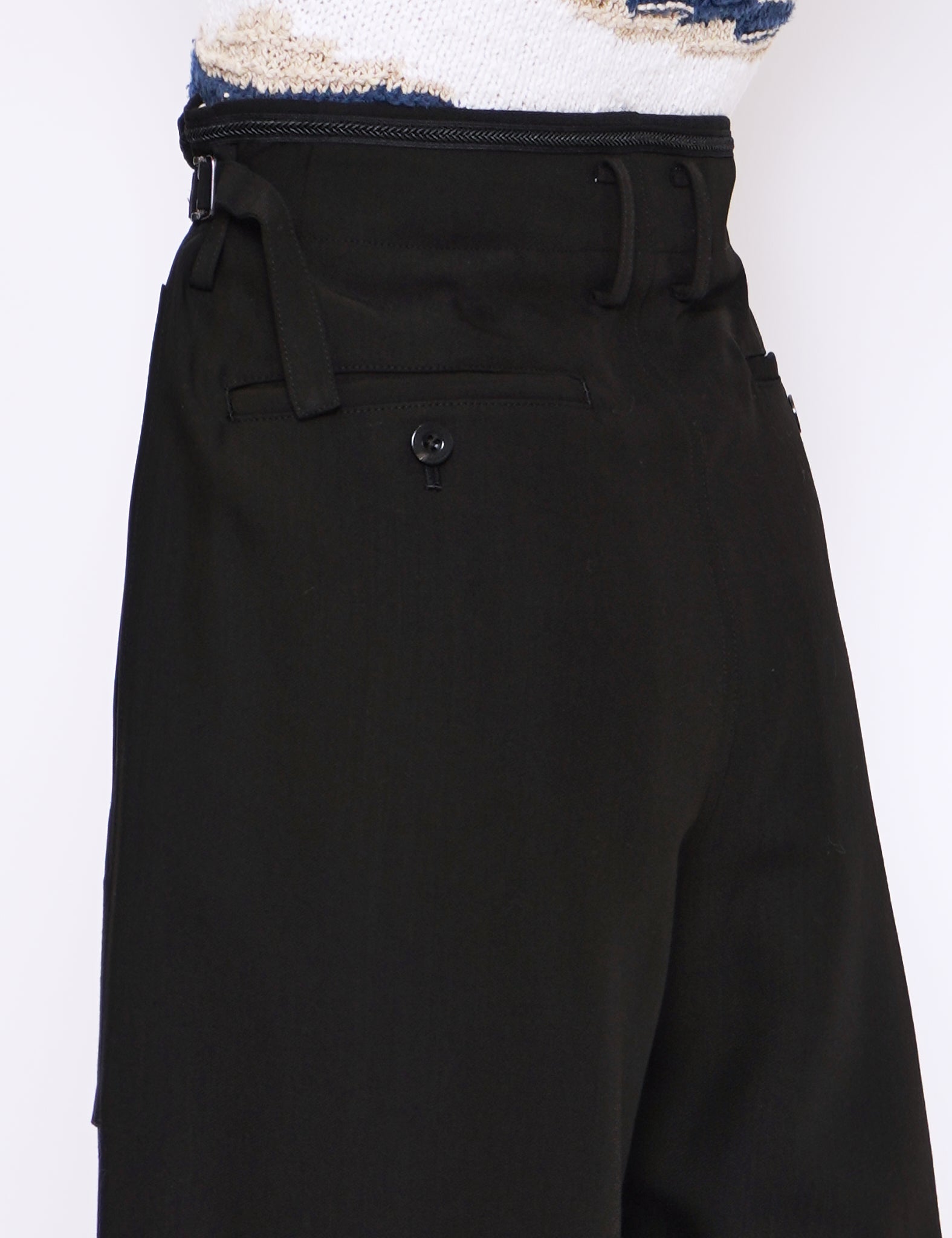 BLACK BIG POCKET PANTS