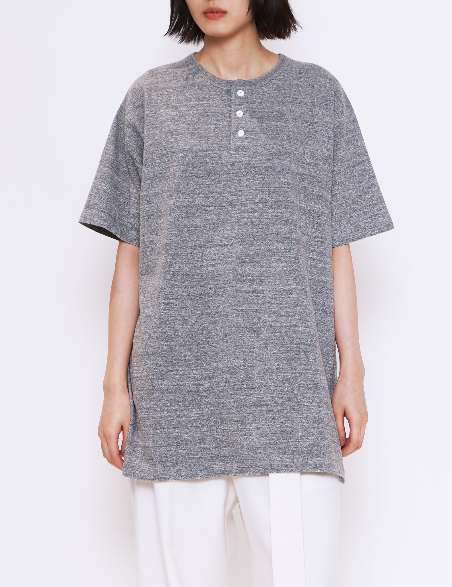 TOP GREY HENLY NECK TEE TOP