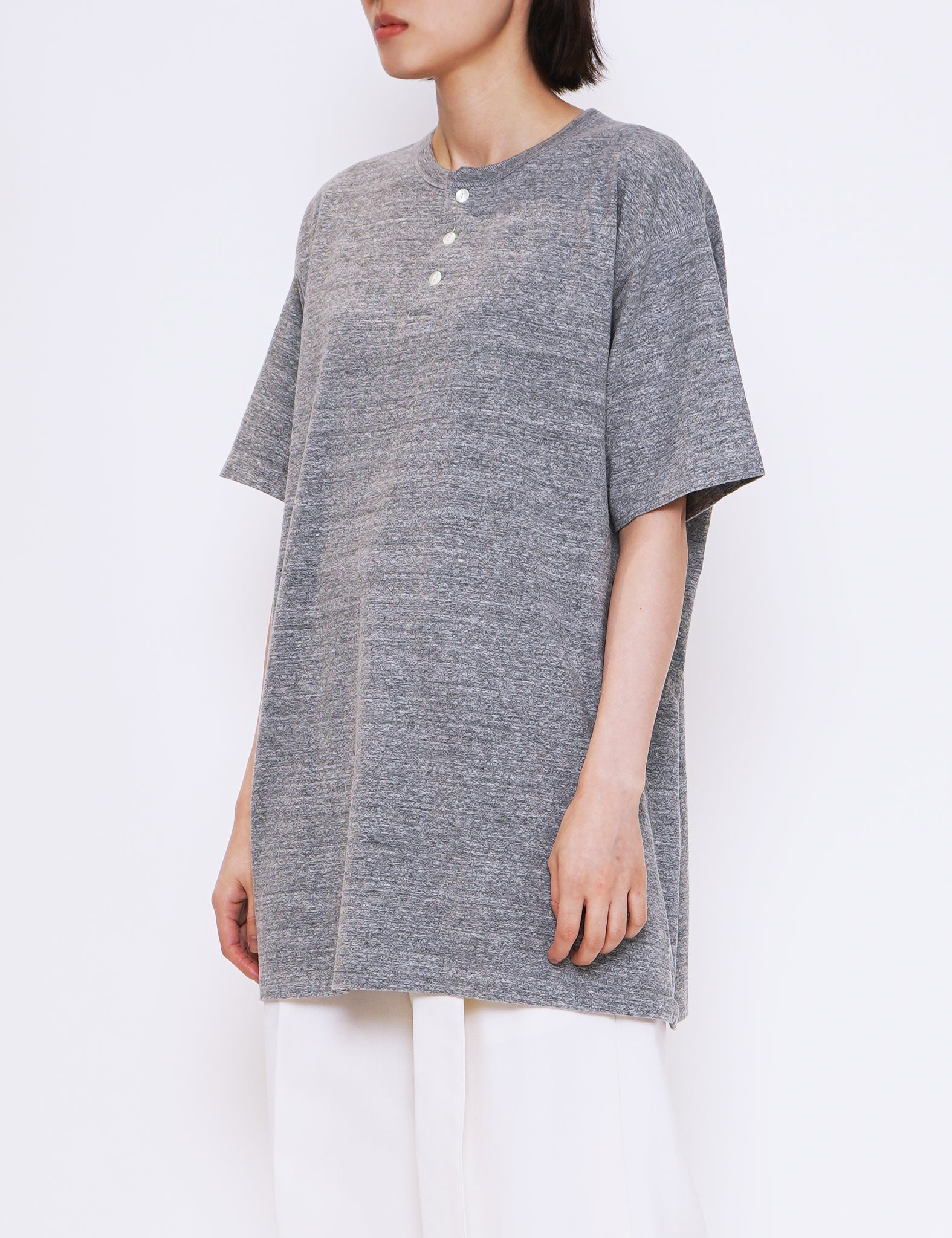 TOP GREY HENLY NECK TEE TOP