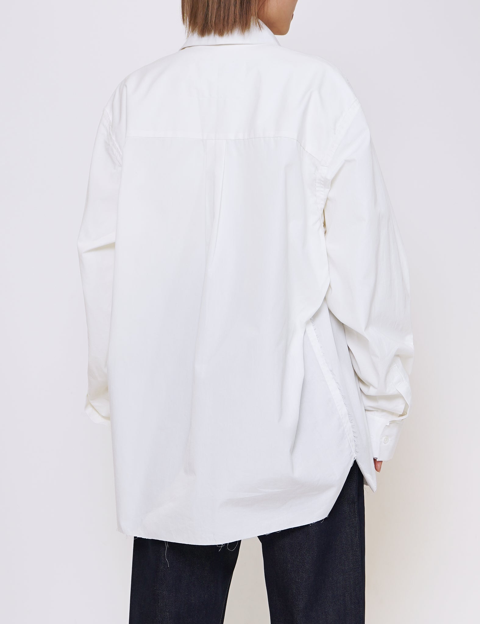 WHITE RAW COTTON BIG SHIRT