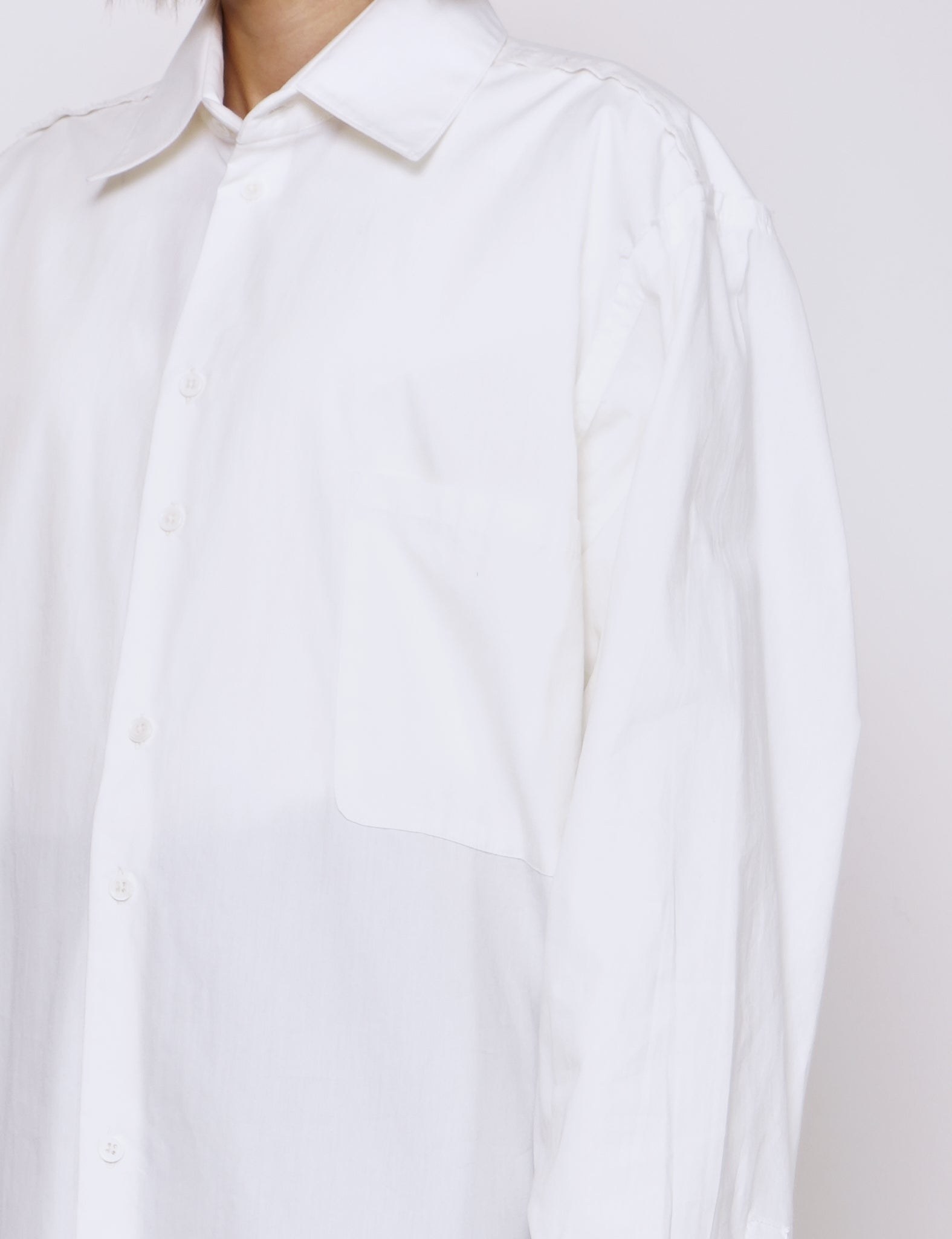 WHITE RAW COTTON BIG SHIRT