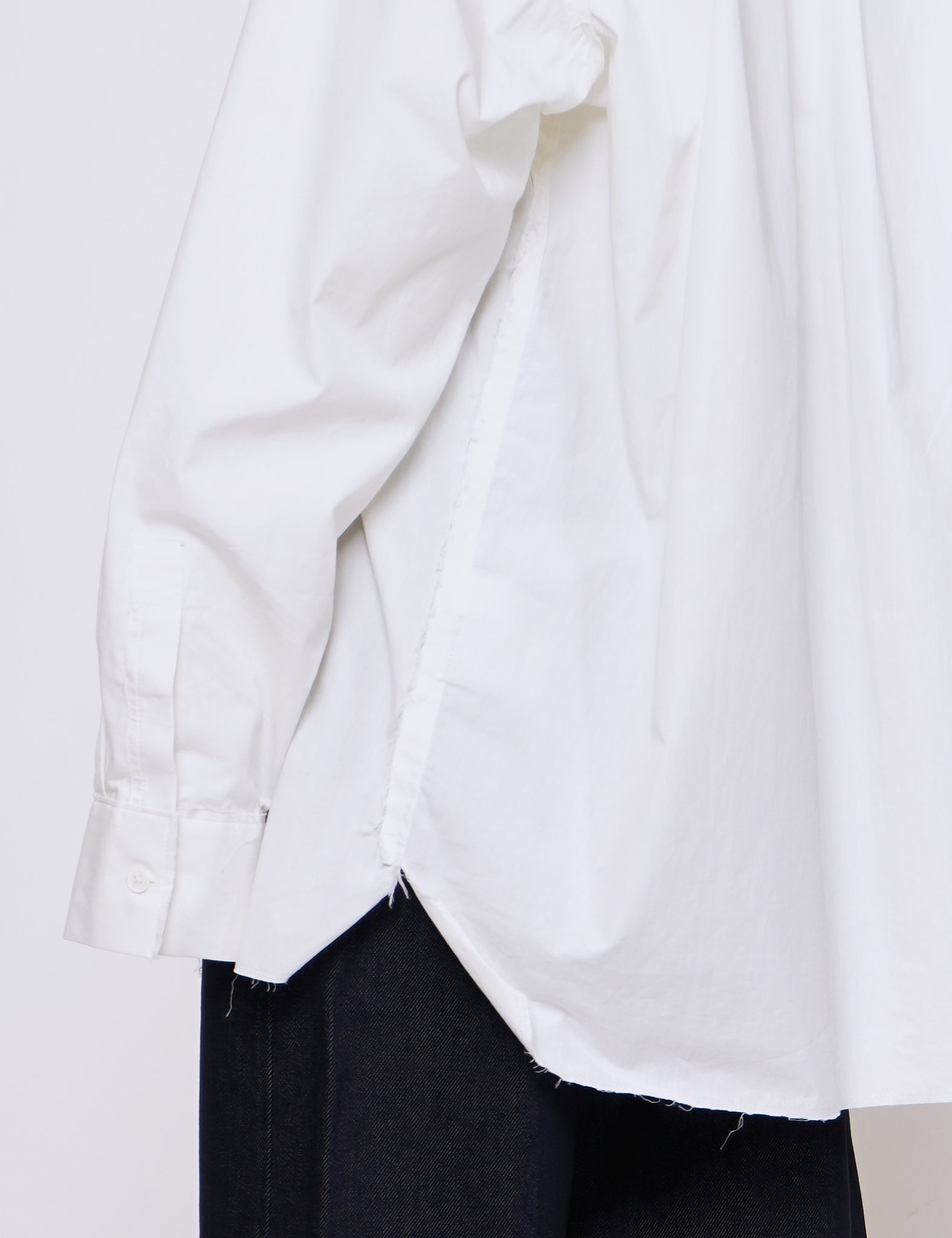 WHITE RAW COTTON BIG SHIRT