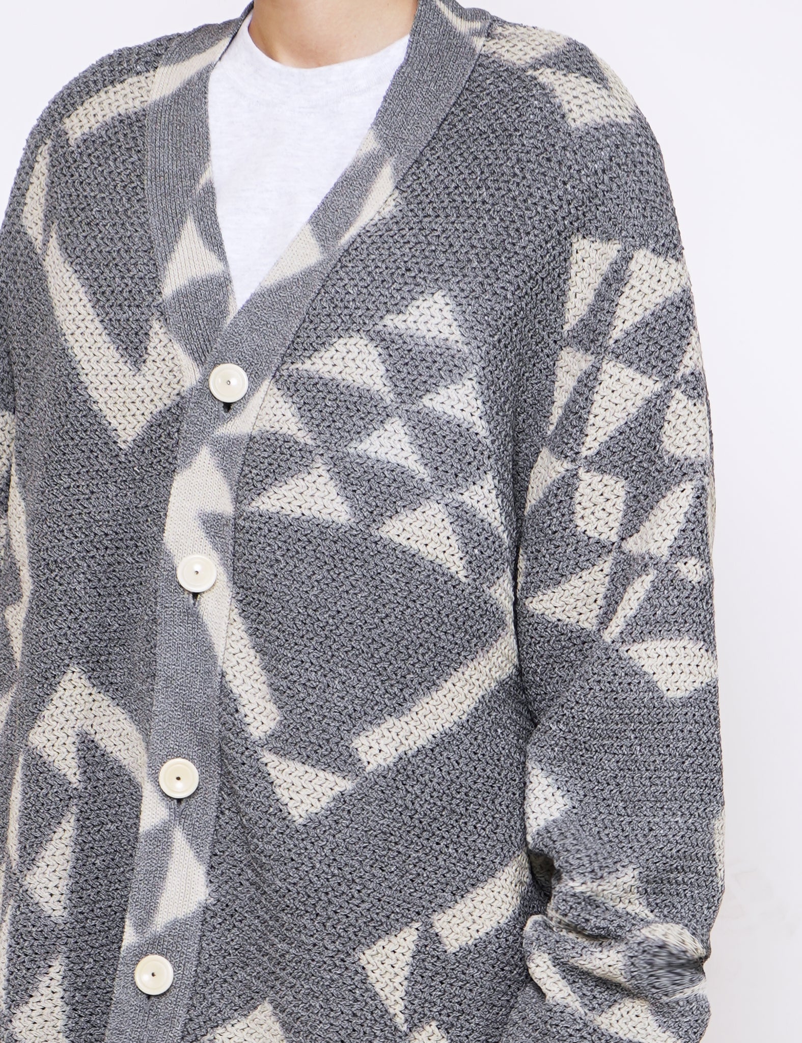GREY WASHI KNIT CARDIGAN