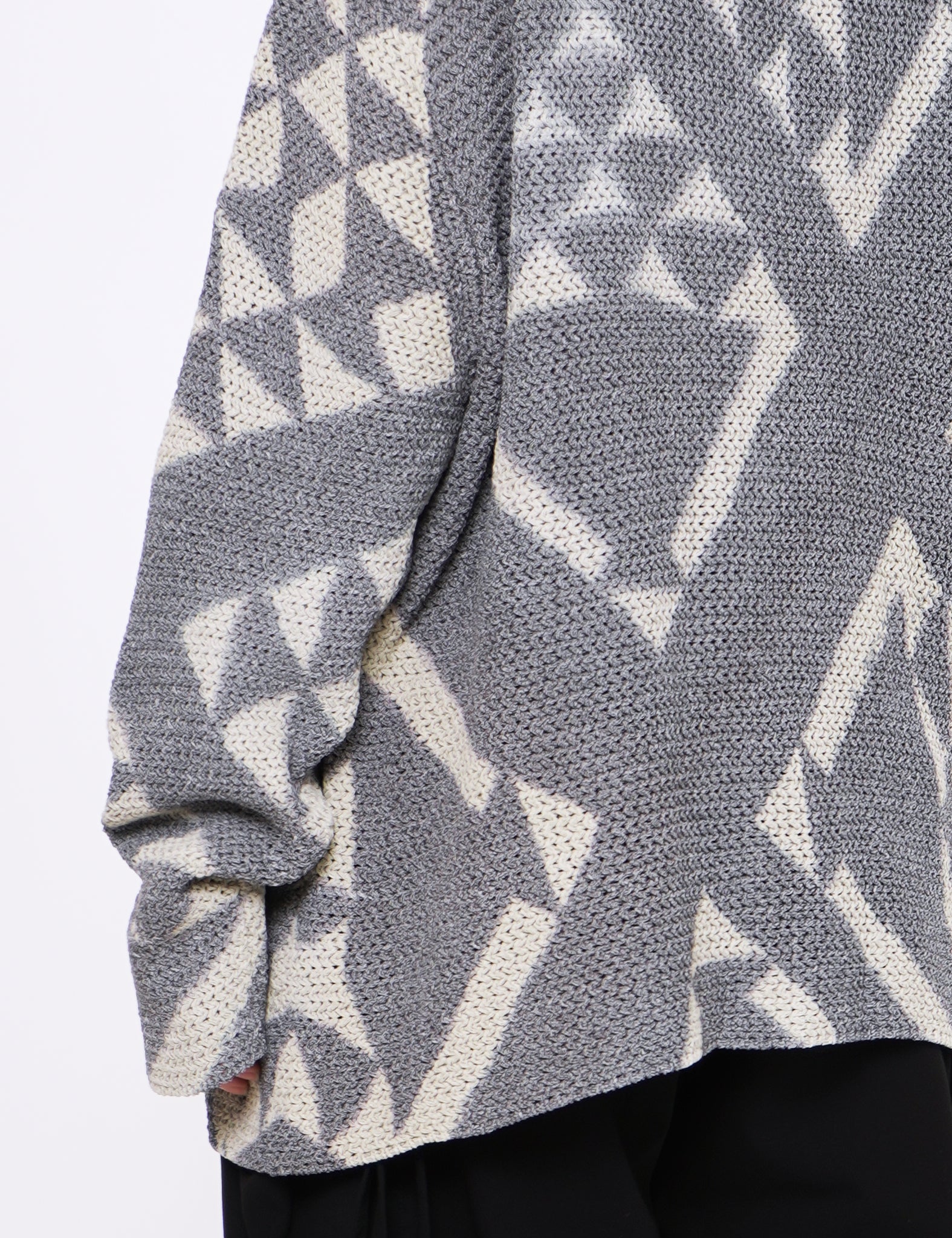GREY WASHI KNIT CARDIGAN