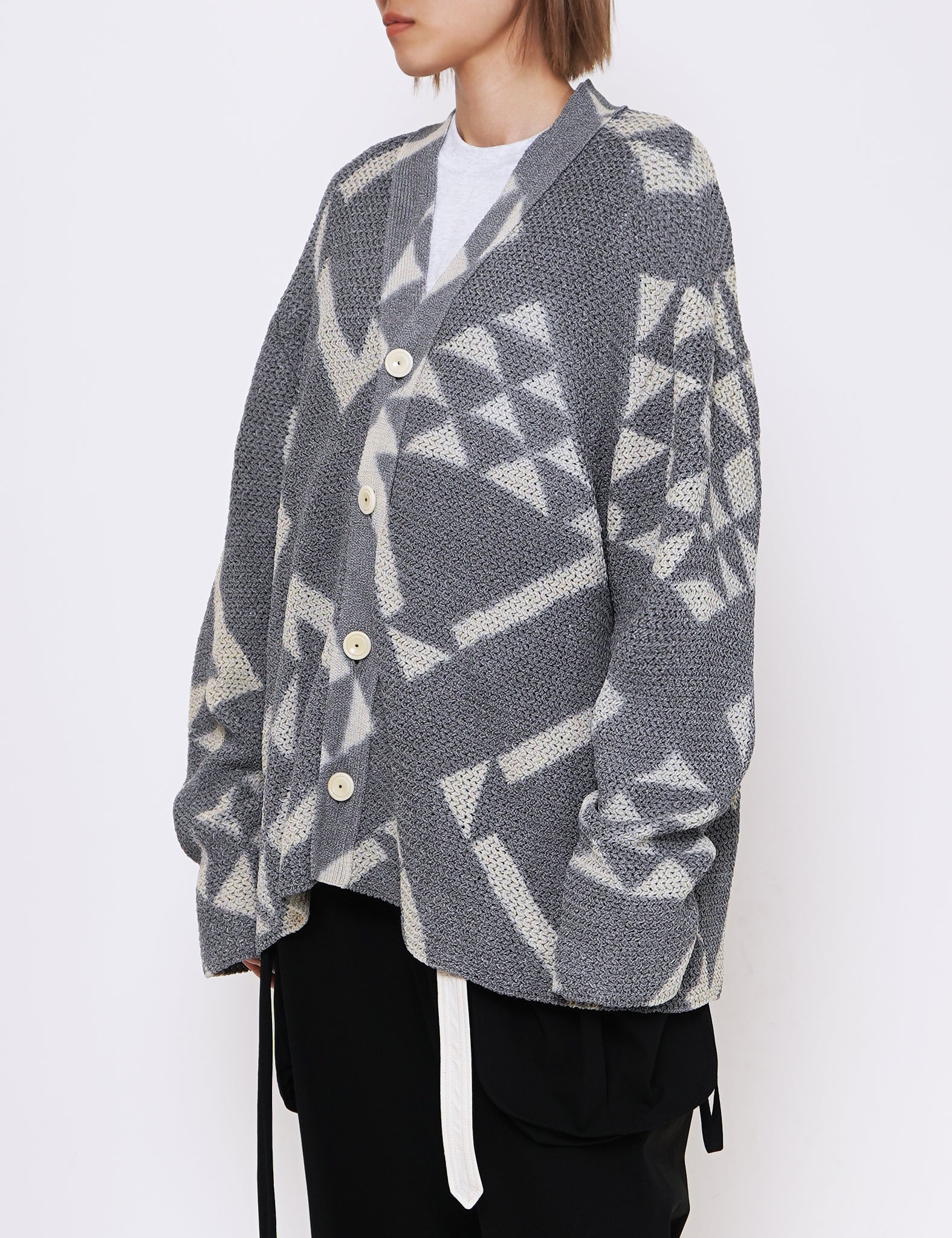 GREY WASHI KNIT CARDIGAN