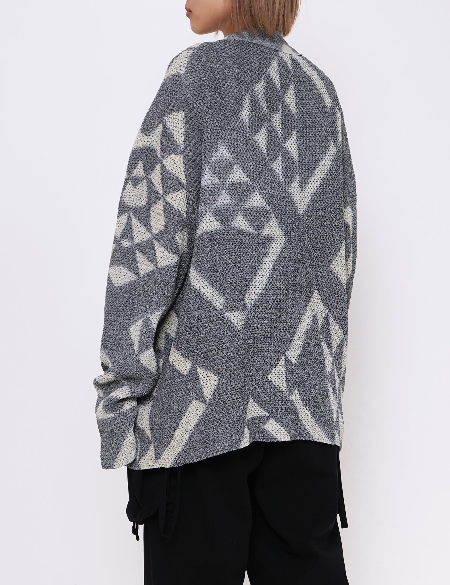 GREY WASHI KNIT CARDIGAN