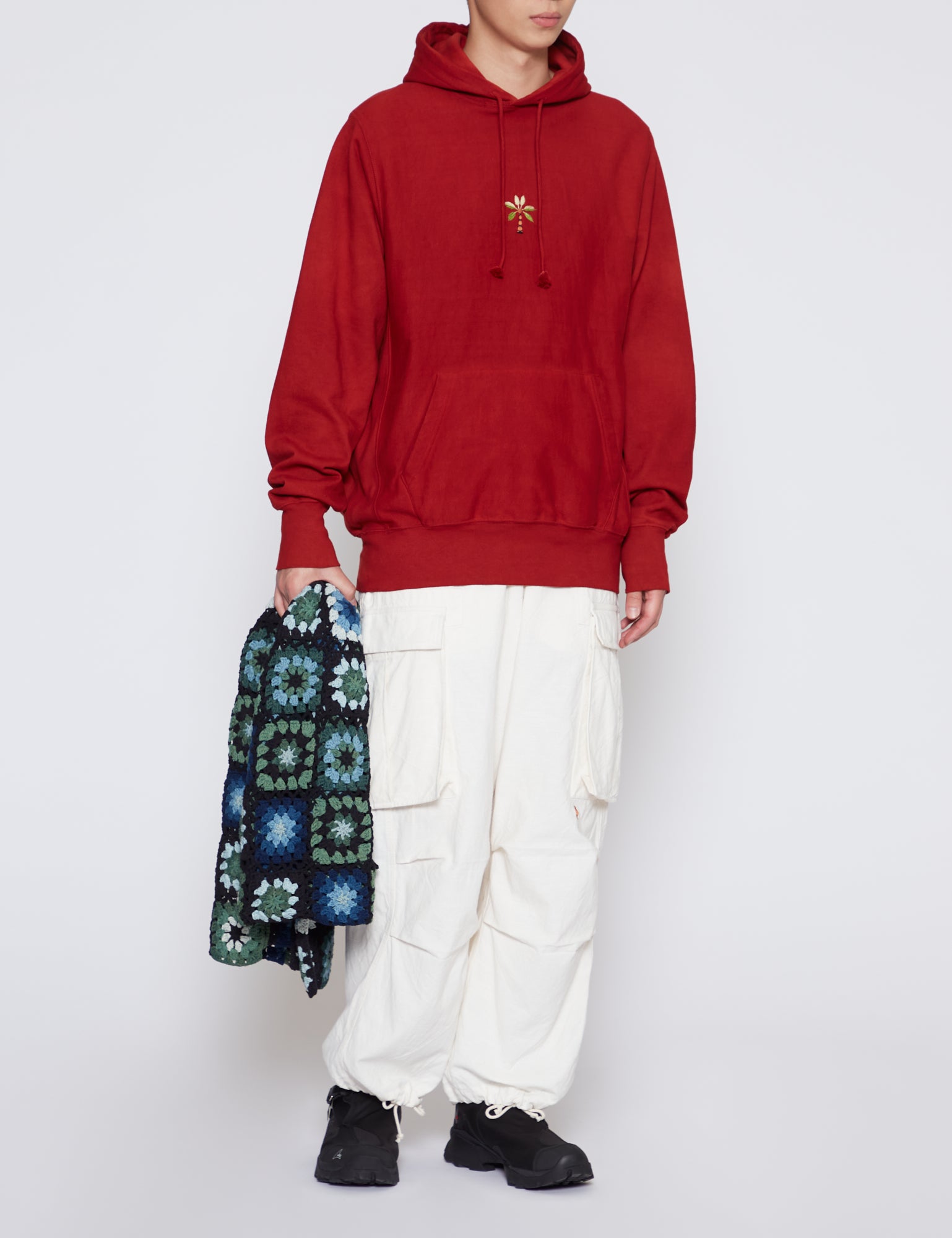 RED BLOOM HOODED SWEATER