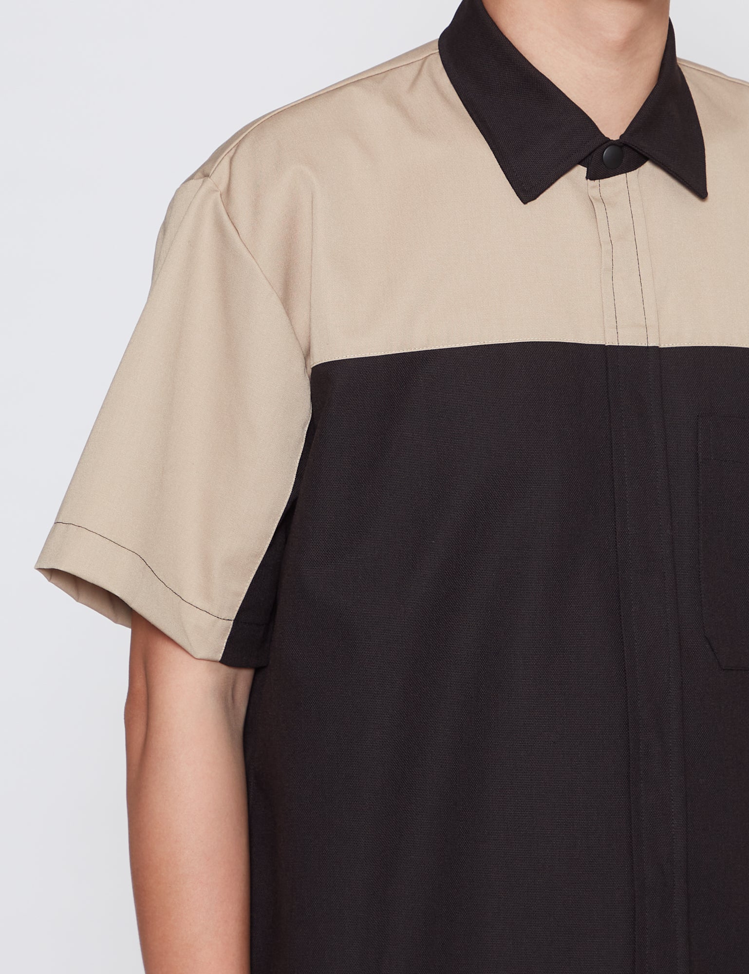 BEIGE KLOPMAN SHORT SLEEVE TUNE OVERSHIRT