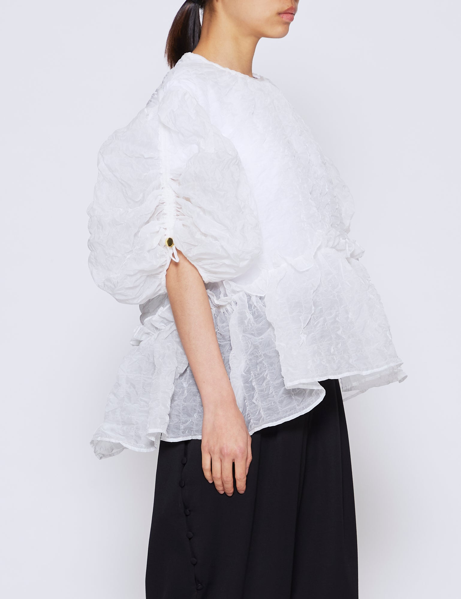 WHITE BUBBLE ORGANZA ADA TOP