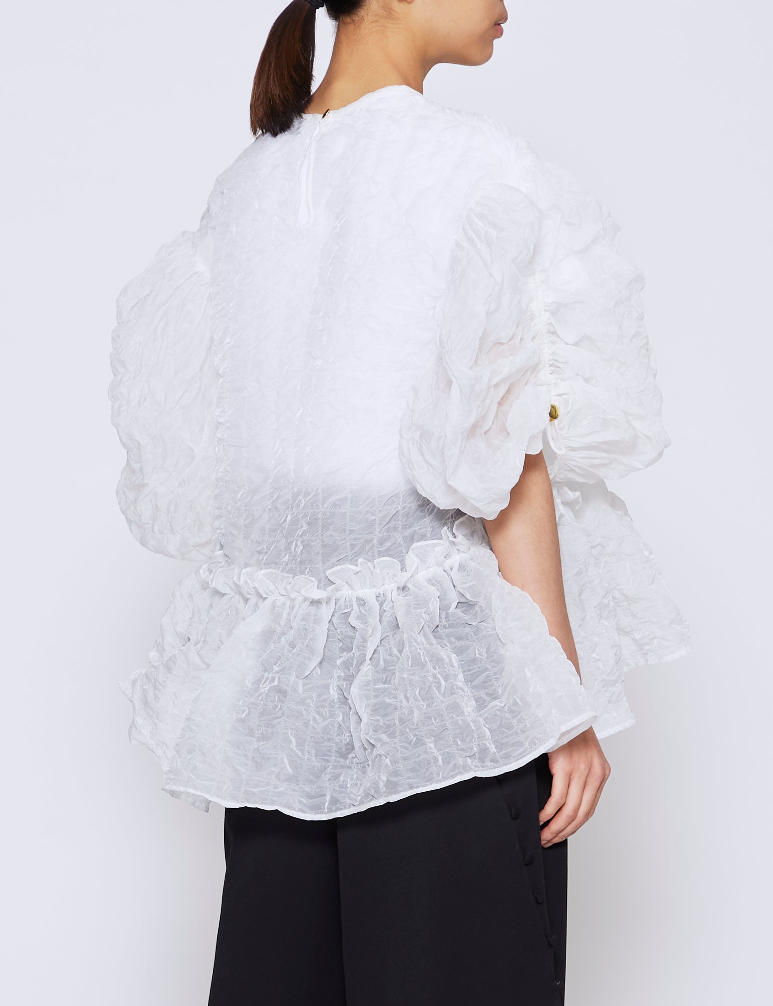 WHITE BUBBLE ORGANZA ADA TOP