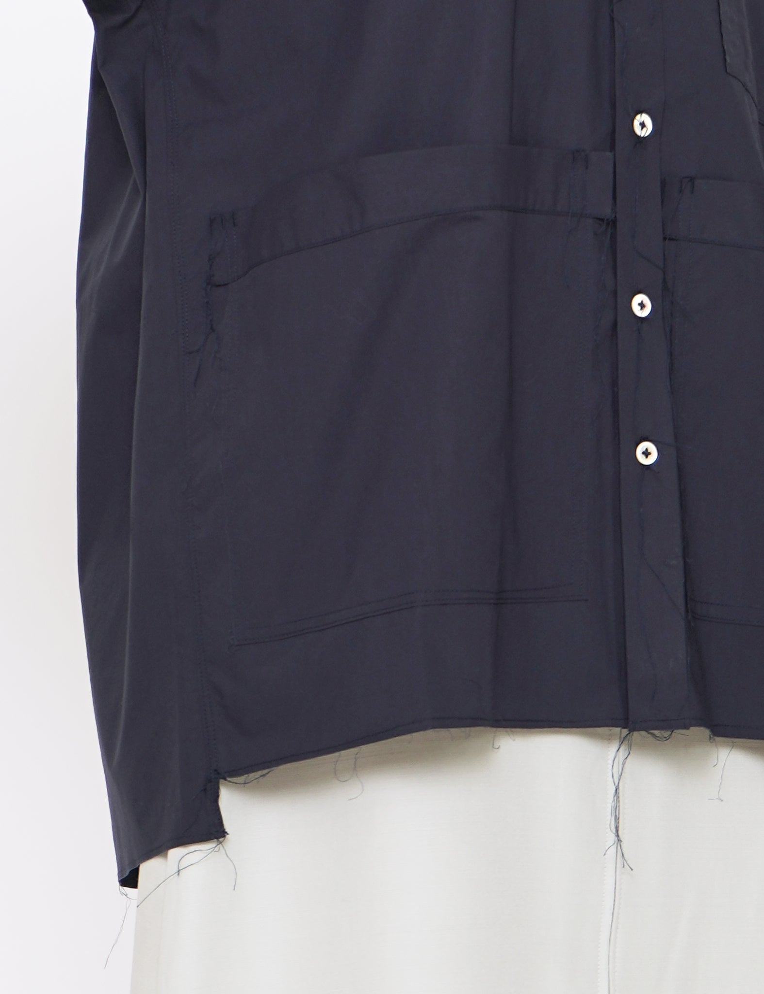 NAVY SHORT SLEEVE BOXY SHIRT