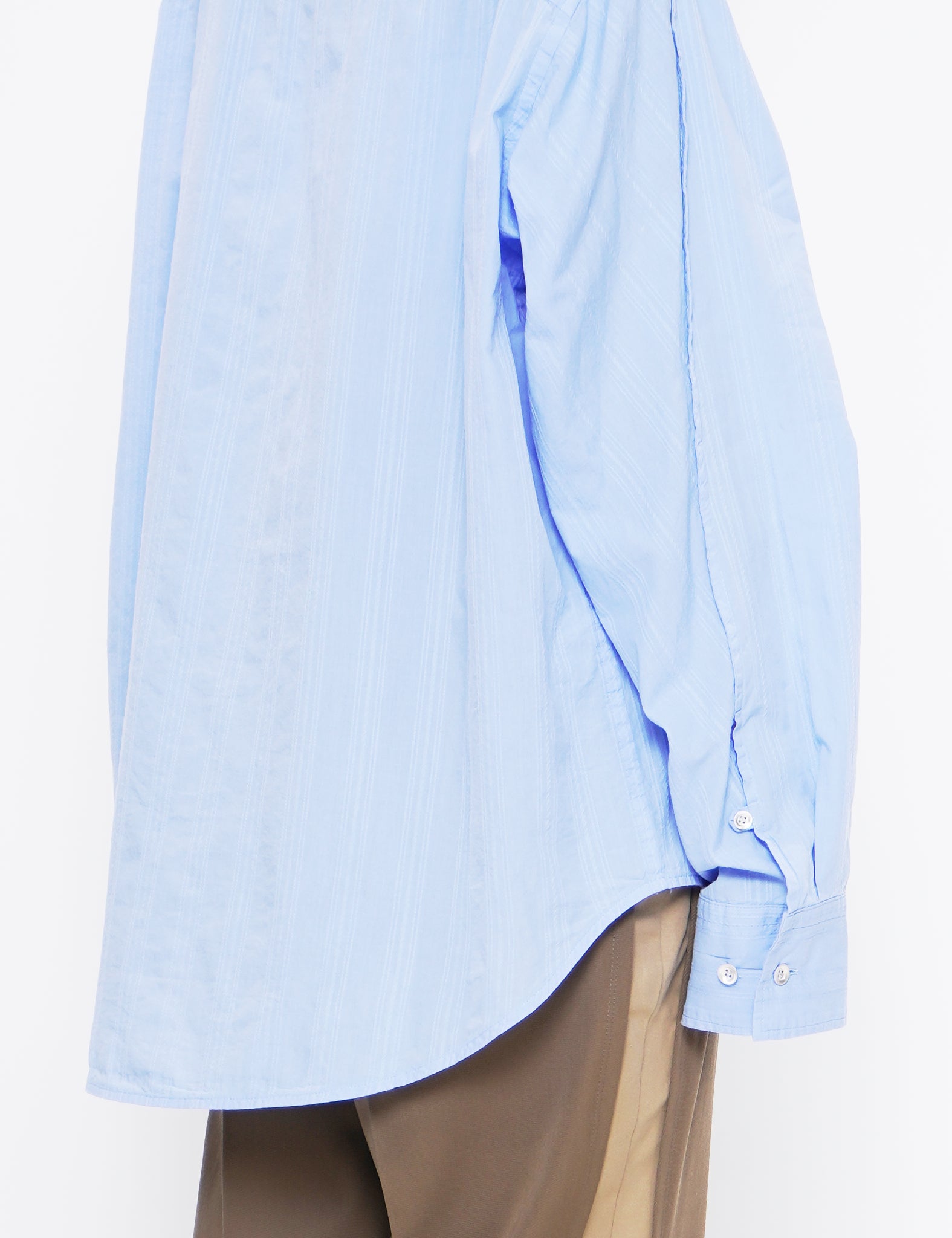 LIGHT BLUE GARMENT DYED DOBBY STRIPED SHIRT