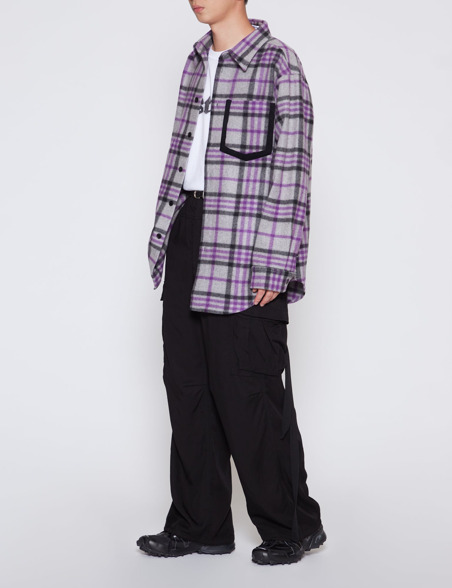 BLACK GARMENT DYE FATIGUE PANTS