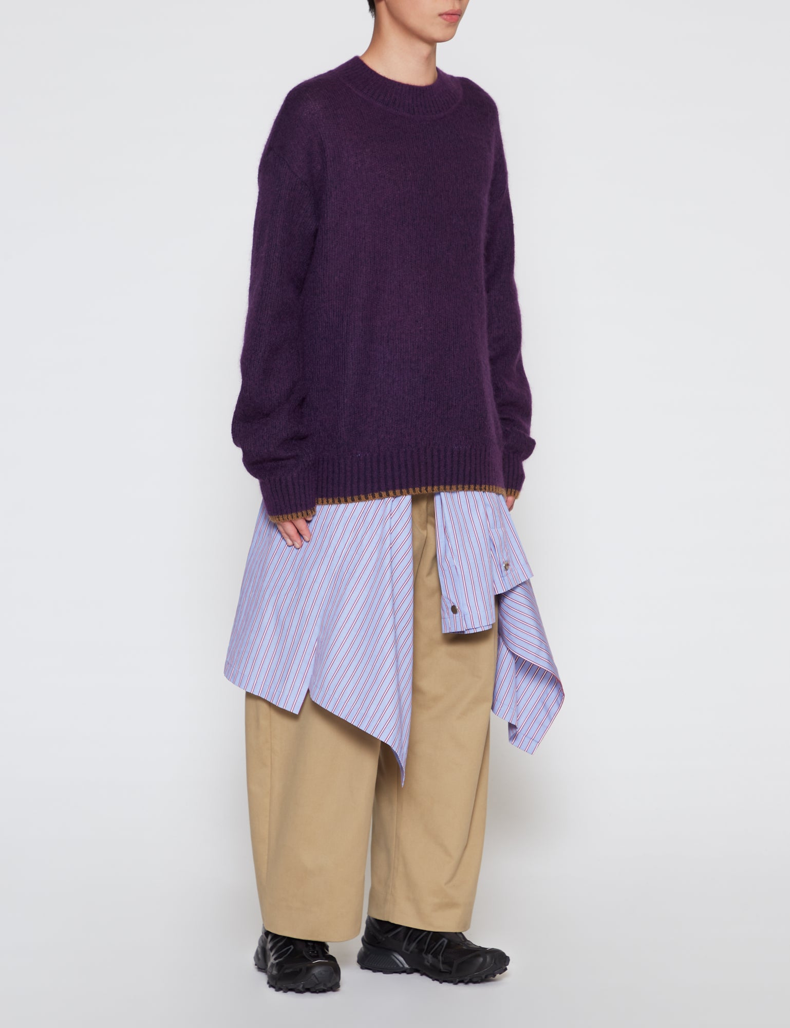 PURPLE AIRY LOOSE KNIT SWEATER