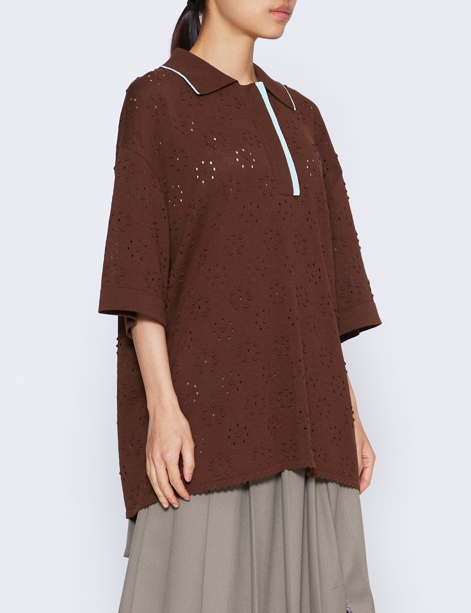 BROWN FYNN KNIT TOP