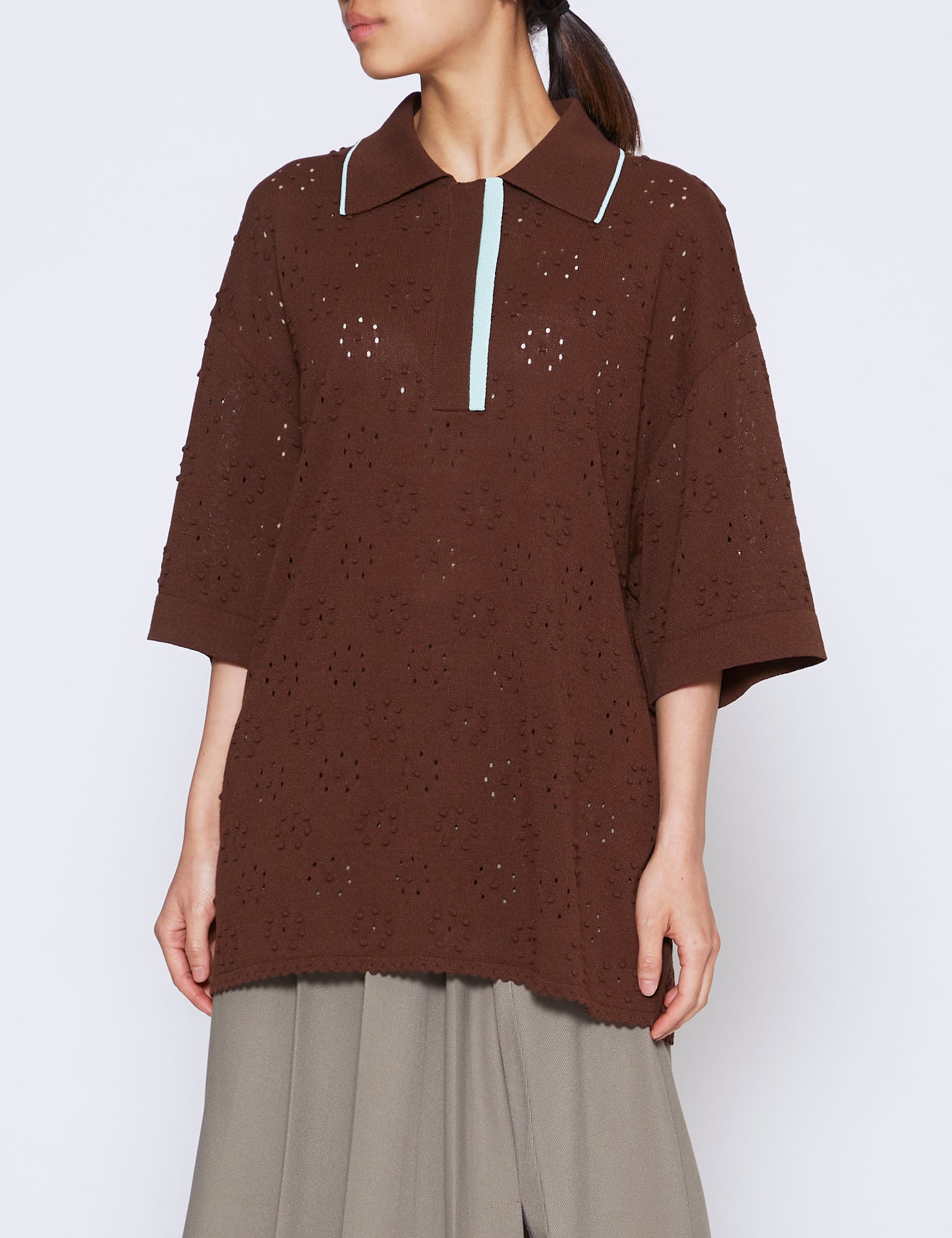 BROWN FYNN KNIT TOP
