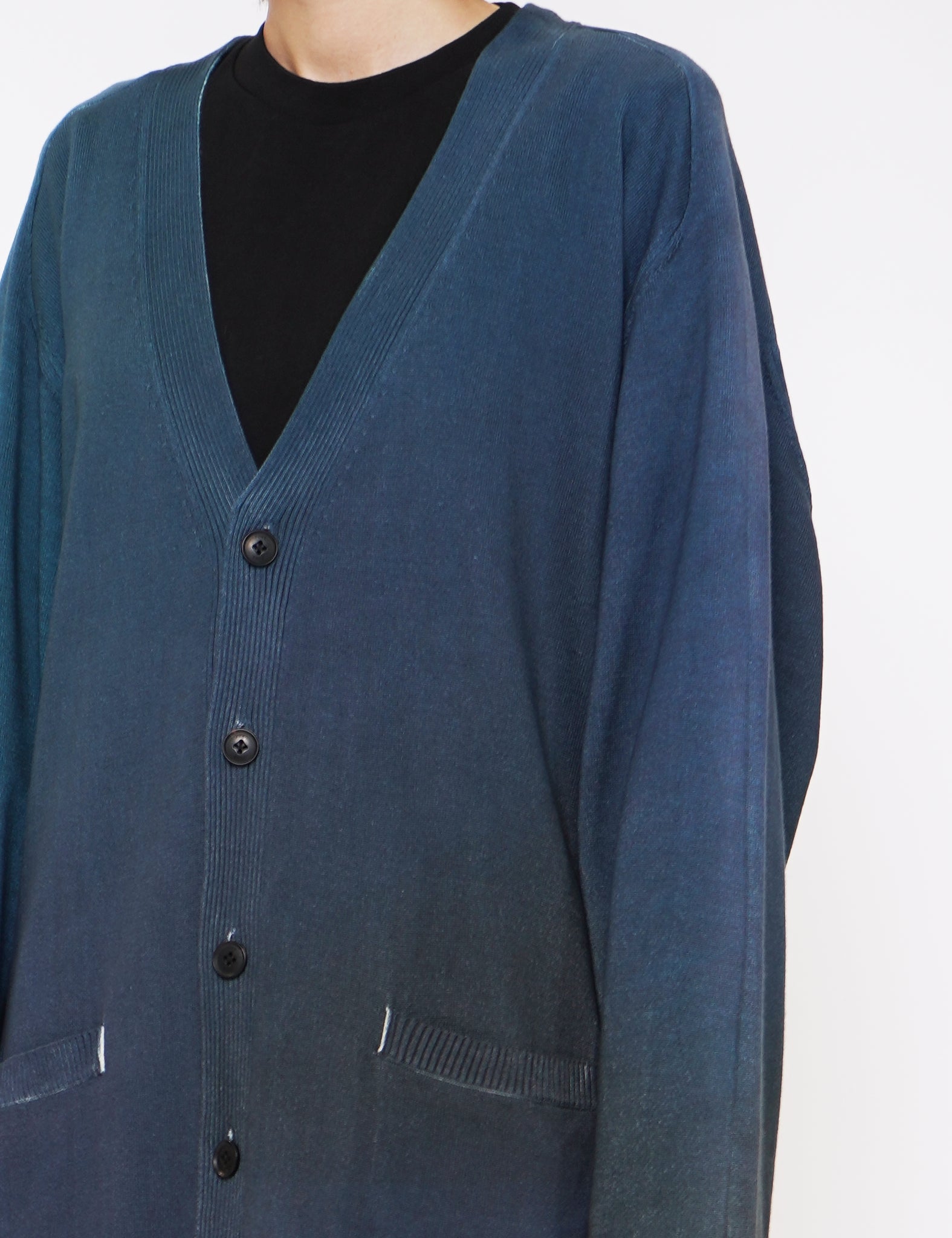 NAVY GRADATION PRINTED CARDIGAN