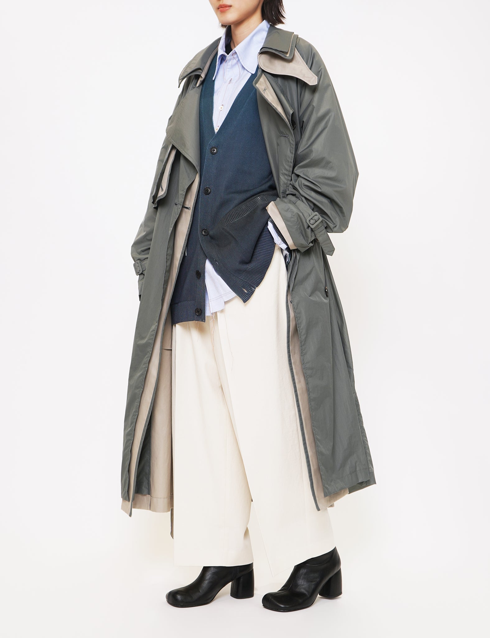 NAVY GRADATION PRINTED CARDIGAN