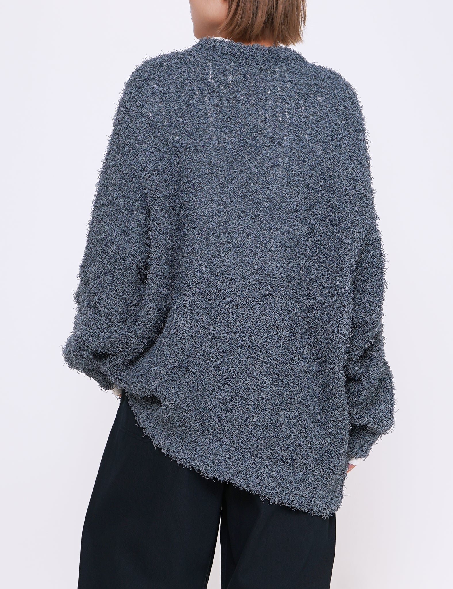 TURQUOISE BUSHY COTTON CARDIGAN