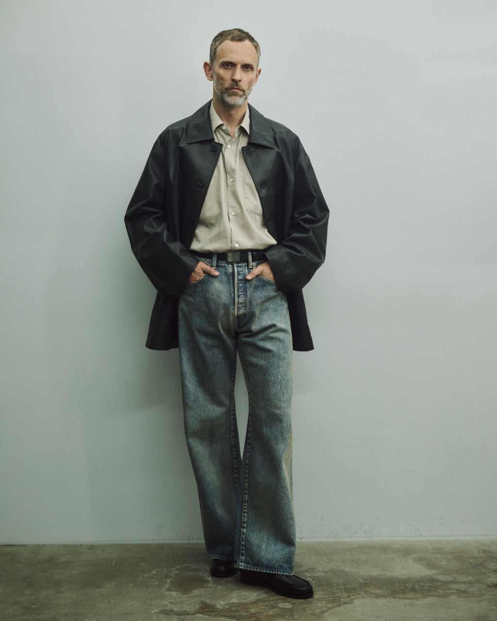 小物 ssstein Leather Wide Belt black ssstein BLACK PLAIN BUCKLE LEATHER BELT