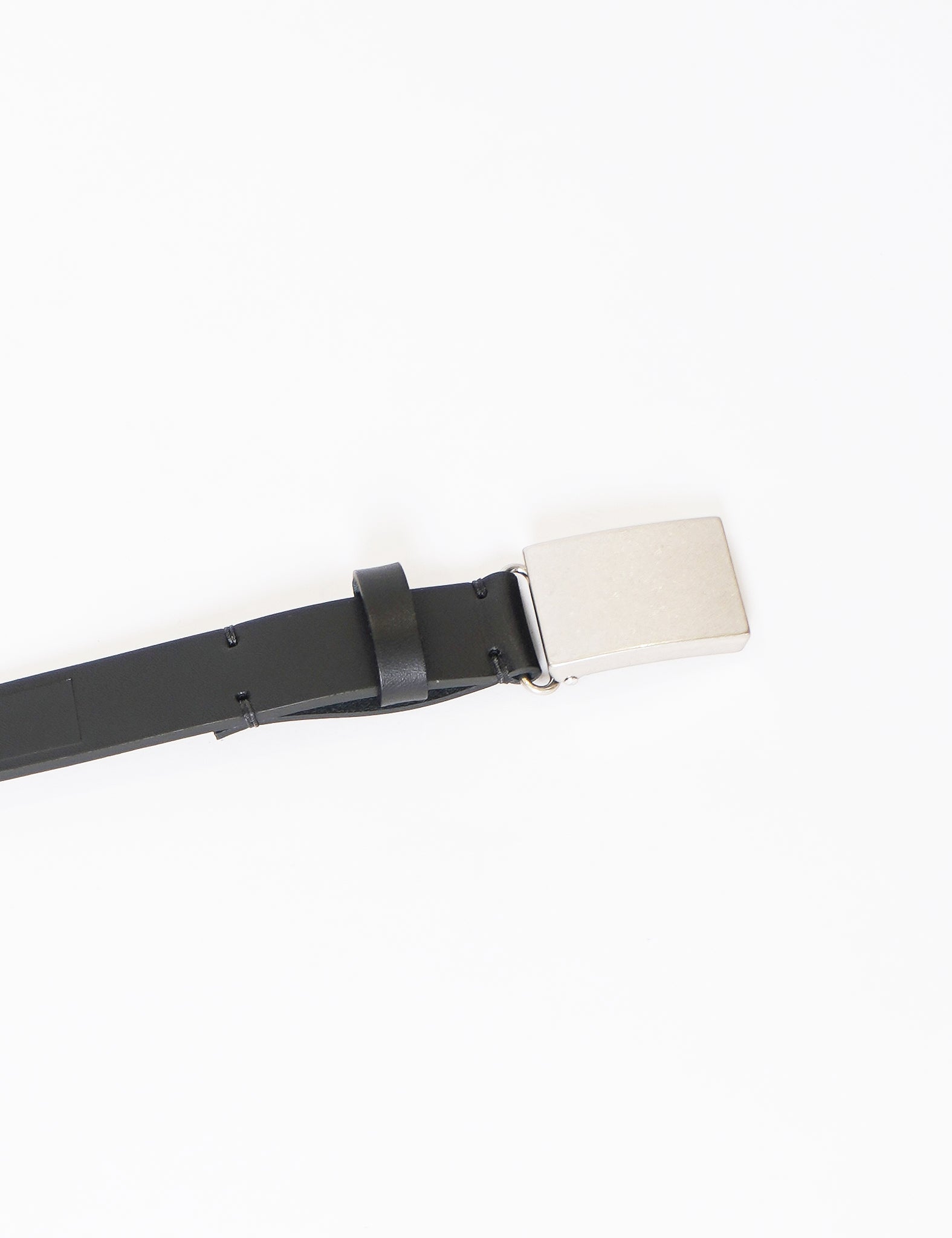 ssstein BLACK PLAIN BUCKLE LEATHER BELT
