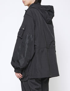 BLACK NYLON MULTI POCKETS DETACHABLE UTILITY BLOUSON