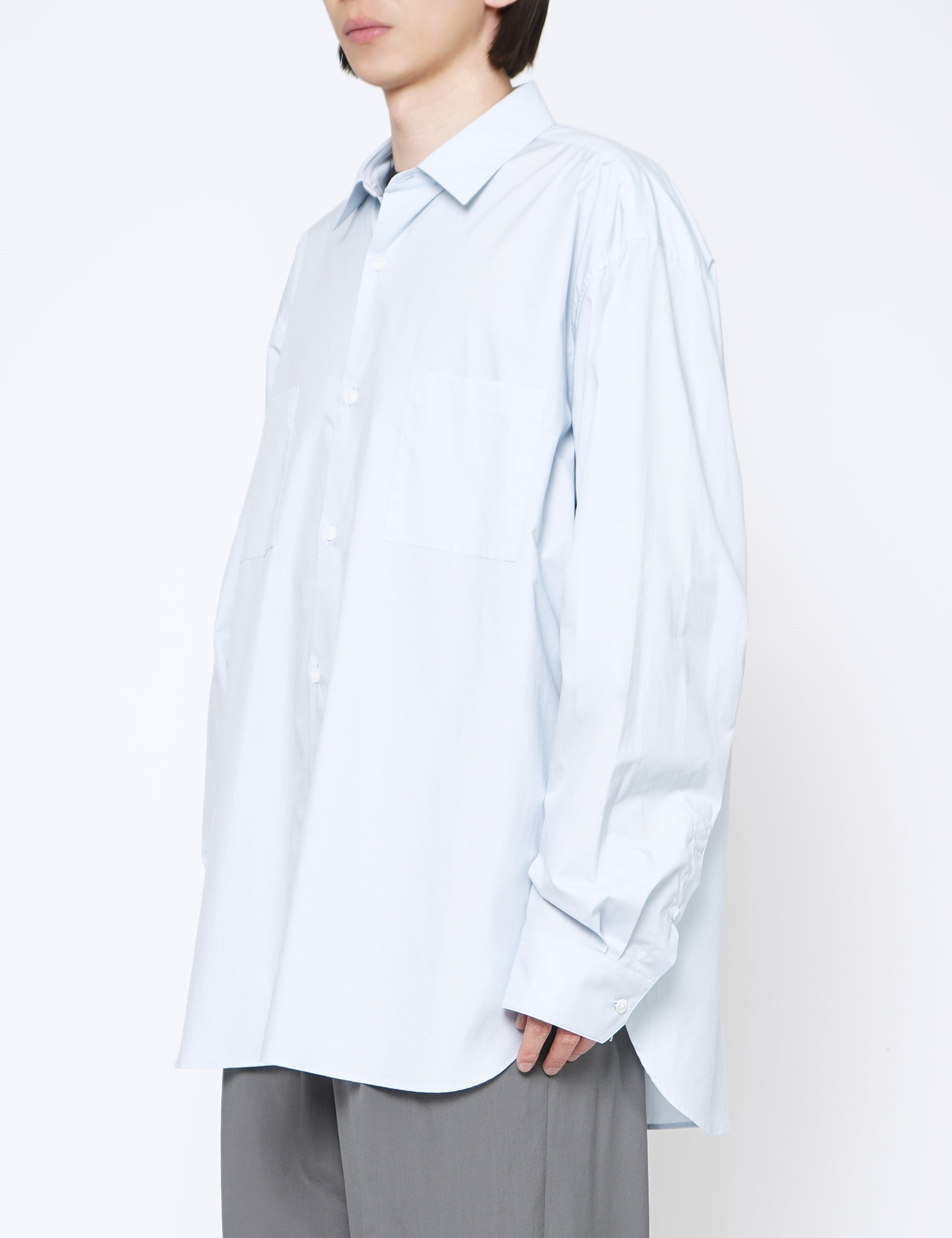 OFF BLUE OVERSIZED DOWN PAT SHIRT