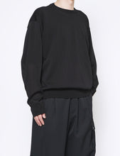 Load image into Gallery viewer, BLACK WOOL SILK KNIT TUCKED LS
