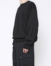 Load image into Gallery viewer, BLACK WOOL SILK KNIT TUCKED LS
