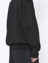 Load image into Gallery viewer, BLACK WOOL SILK KNIT TUCKED LS
