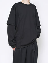 Load image into Gallery viewer, BLACK OVERSIZED LAYERED SLEEVE TEE
