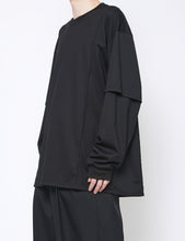 Load image into Gallery viewer, BLACK OVERSIZED LAYERED SLEEVE TEE
