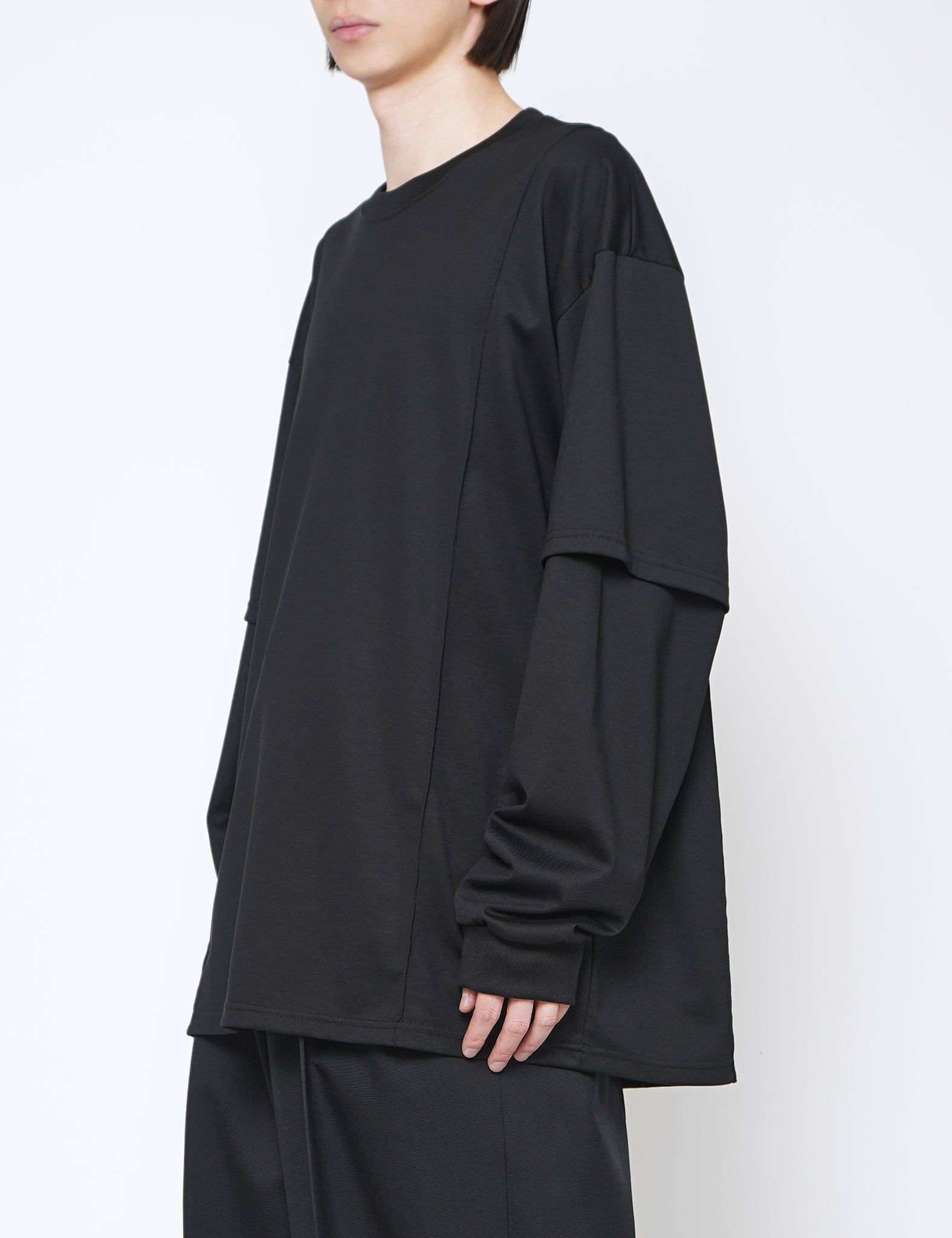 ssstein Oversized Layered Sleeve Tee Black – Très Bien