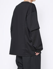 Load image into Gallery viewer, BLACK OVERSIZED LAYERED SLEEVE TEE
