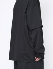 Load image into Gallery viewer, BLACK OVERSIZED LAYERED SLEEVE TEE
