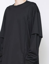 Load image into Gallery viewer, BLACK OVERSIZED LAYERED SLEEVE TEE
