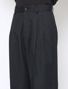 BLACK LONG WIDE TROUSERS